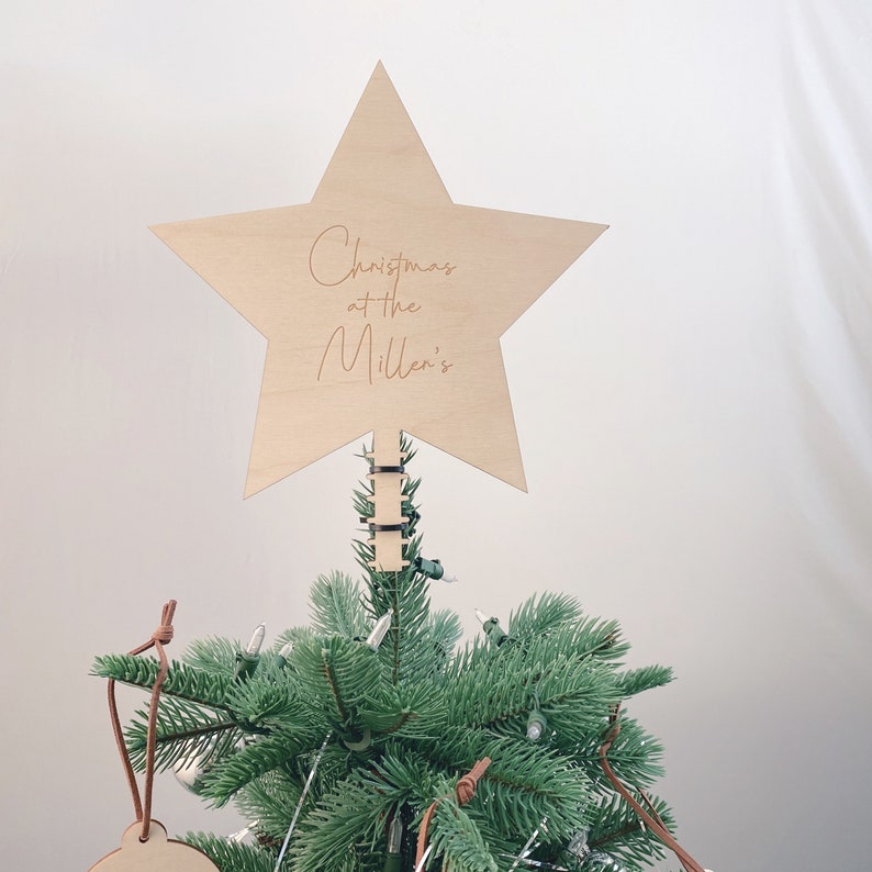 Christmas Tree Star Tree Topper Personalised image 3