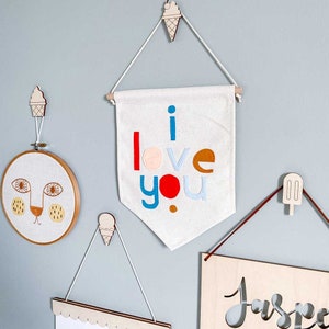 The OG Self Adhesive Wall Hooks | Set of 2 | Ice Cream Poster Hanger | Wooden Wall Decor | Hooks for Nursery