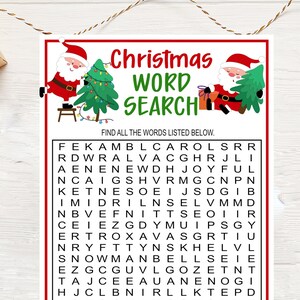 Christmas Word Search Game Fun Word Game Christmas Party Game Christmas Activity Family Christmas Game Holiday Game PRINTABLE Digital