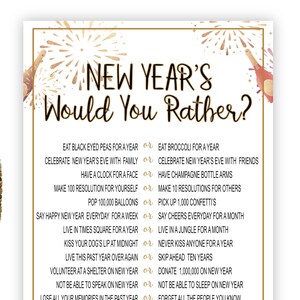 Would You Rather New Year's Eve Game, Would You Rather, New Year's, Fun ...