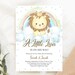 Editable Lion Baby Shower Invitation Cute Lion Baby Shower Invite Cute ...