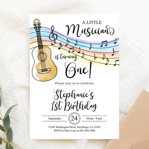Editable Music Birthday Invitation Music Invitation Musician Etsy