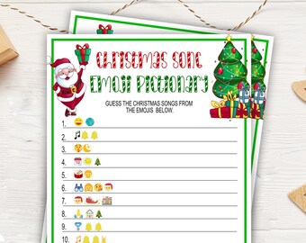 Christmas Song Emoji Pictionary Game, Christmas Printable Game, Christmas Emoji Pictionary, Fun Holiday Game, Christmas Game,  Kids, 7145