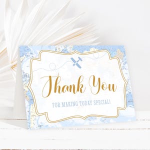 Bearbeitbare Reise Danke Karte Druckbare Blau Reise Abenteuer Danke Karte Danke Karte Digitaler Download Corjl Vorlage