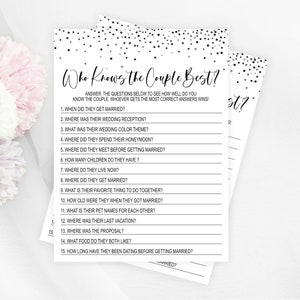 Anniversary Party Game, Anniversary Who Knows the Couple Best, How Well Do You Know the Couple, Fun Anniversary Game, Printable, Wedding