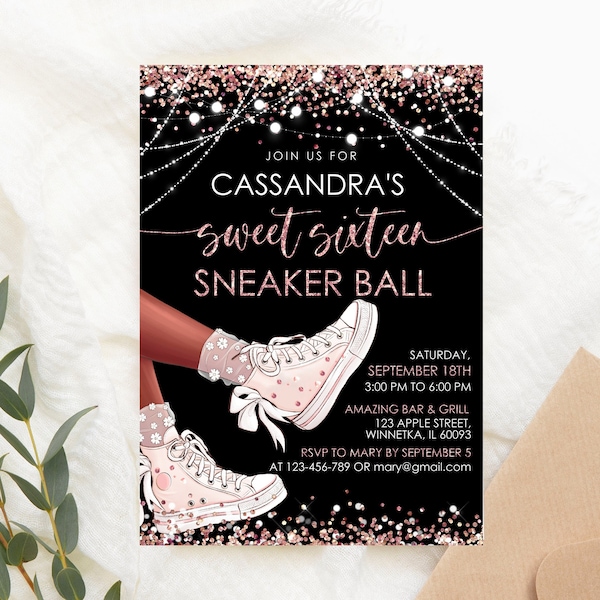 Sneaker Ball Birthday Invitation Etsy Canada
