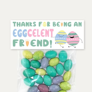 Easter Day Treat Bag Topper,Classroom Favor Bag,Goody Bag Topper,Kid's Treat Bag,Goodie bag,candy loot bag, PRINTABLE, eggcellent friend