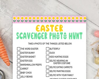 Easter scavenger Photo Hunt, Fun Easter Day Game, PRINTABLE, Easter Day Game, Digital Download, Scavenger photo game, Easter Day