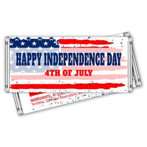 Independence Day Candy Bar Wrapper Fourth of July Chocolate Bar Wrapper PRINTABLE Blue Red 4th of July Independence Day Digital Download