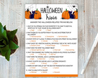 Halloween Trivia Etsy