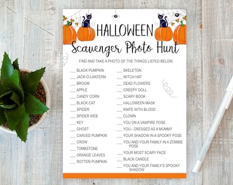 Halloween Scavenger Photo Hunt, Scavenger Game, Scavenger Hunt Game For Halloween, Simple, Printable, For Adults and Kids, Halloween