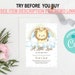 Editable Lion Baby Shower Invitation Cute Lion Baby Shower Invite Cute ...