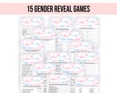 Clouds Gender Reveal Game Bundle, Clouds gender reveal games, PRINTABLE, gender reveal party, fun gender reveal games, clouds, pink, blue