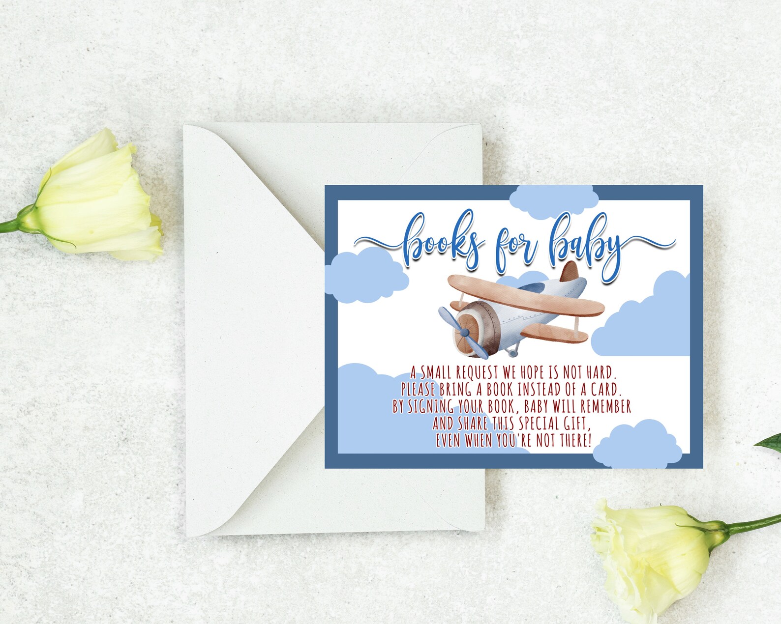 Editable Airplane Baby Shower Invitation Set PRINTABLE Blue - Etsy
