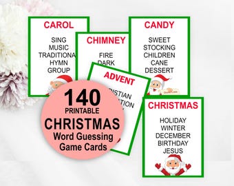 Christmas Word Cards for Holiday Fun, Family & Group Printable Activity