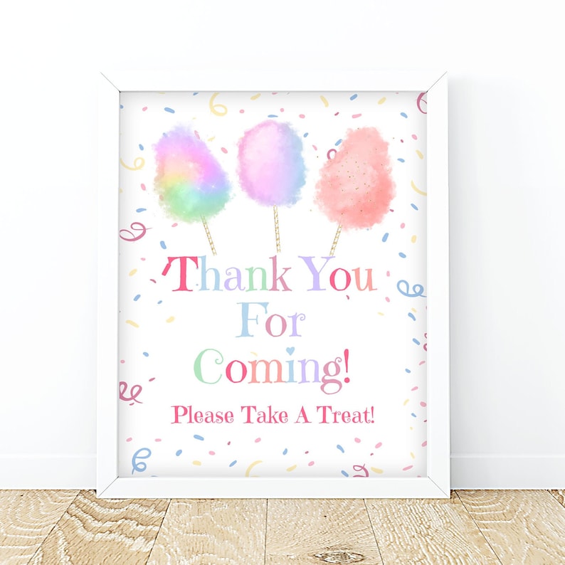 Cotton Candy Treat Sign Birthday Party Decor PRINTABLE Cotton - Etsy