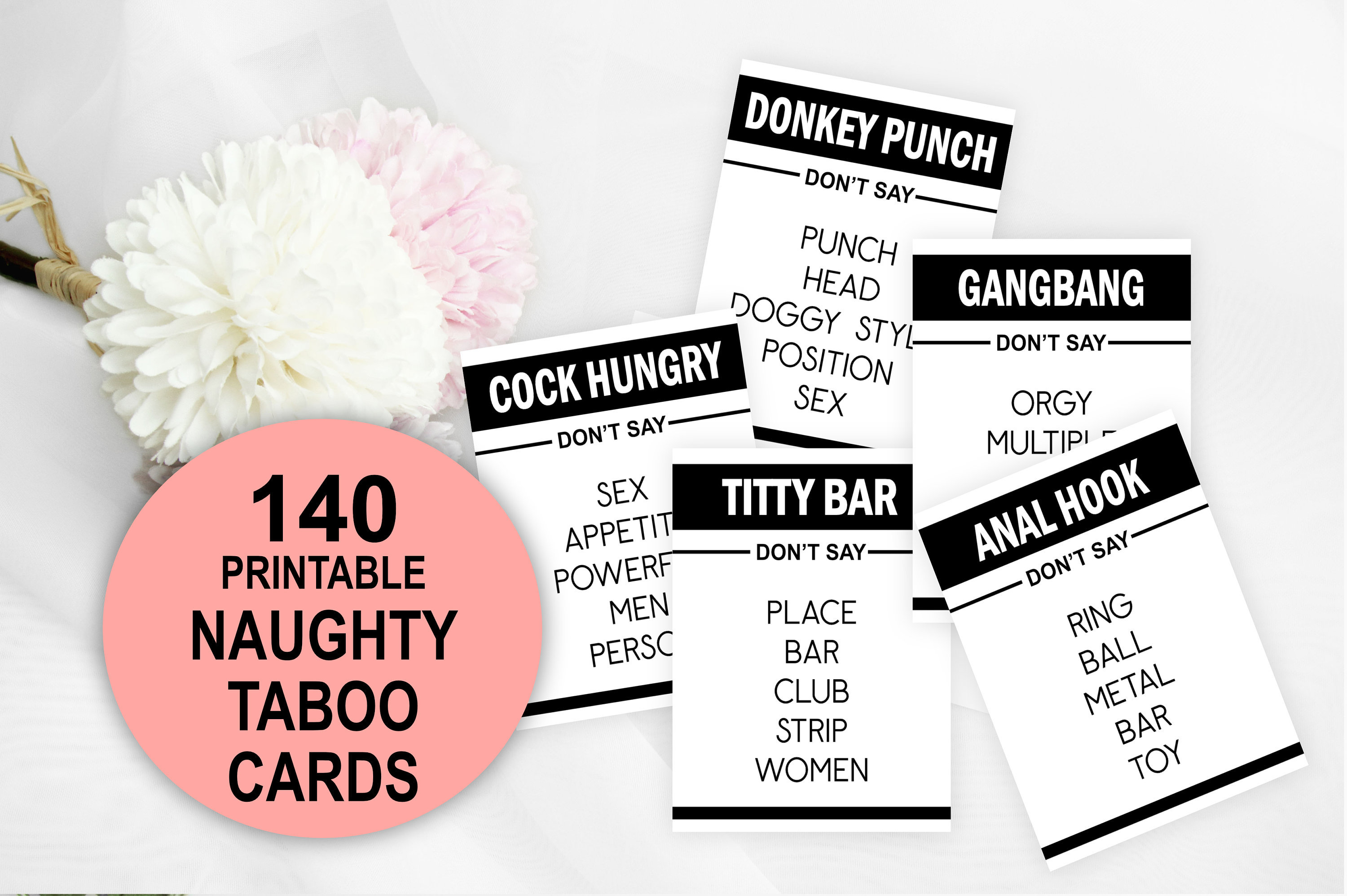 Tabu Sex Image - Dirty Naughty Taboo Game Cards Printable Naughty Taboo Adult - Etsy