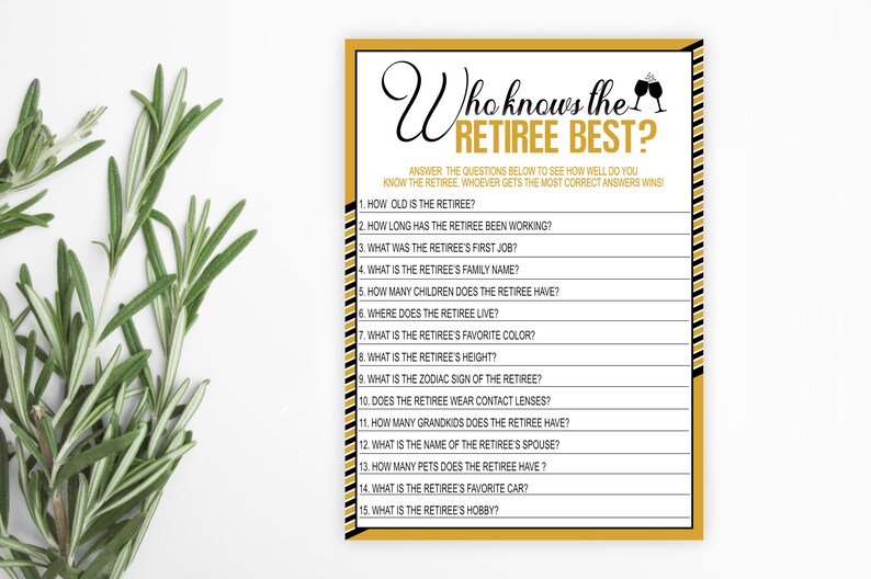 Who Knows the Retiree Best Retirement Party Retirement Game | Etsy