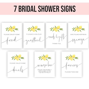 Bridal Shower Signs, Lemon theme,  Bridal Shower Decor, Lemon Bridal Shower Theme Bundle, Bridal Shower Decorations, Printable Download