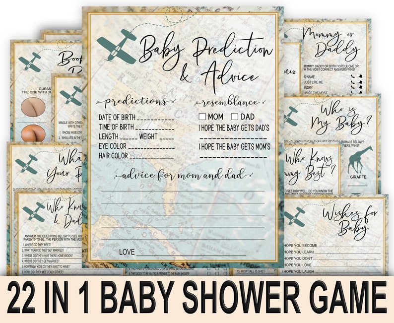 Travel Baby Shower Games Bundle Set Travel Theme Adventure Etsy UK
