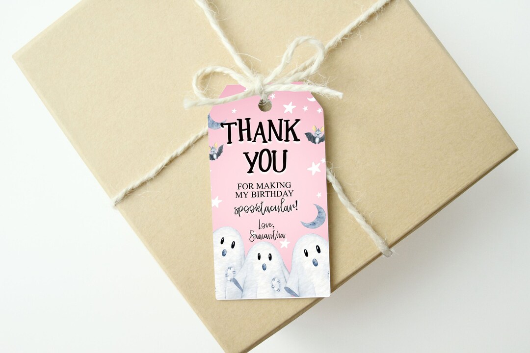 Editable Halloween Birthday Thank You Favor Tags Trick or Treat ...