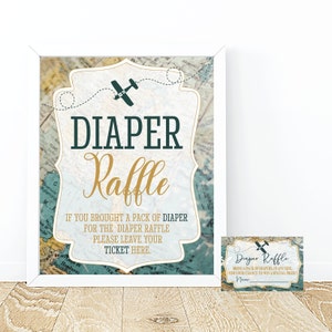 Reise Windel Tombola Tickets und Zeichen Baby Geschlecht Neutral Baby Shower Spiel DRUCKBARE digitaler Download, Windel Tombola Zeichen, Ticket, Abenteuer