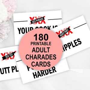 Adult Naughty Charades Game Cards, Printable Dirty Charades, Adult Pictionary, Bachelorette Party,  Bachelorette, Dirty Thirty, Hen Party