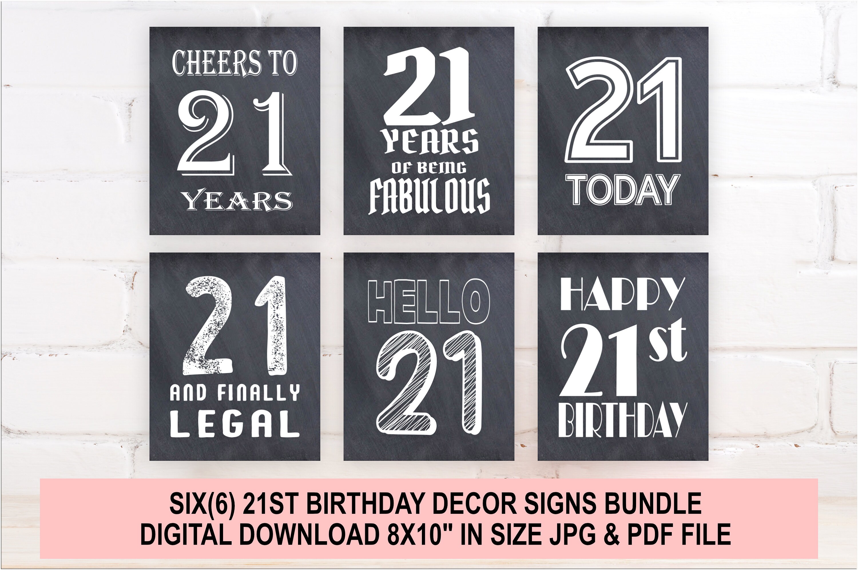 21st Birthday Signs Printable