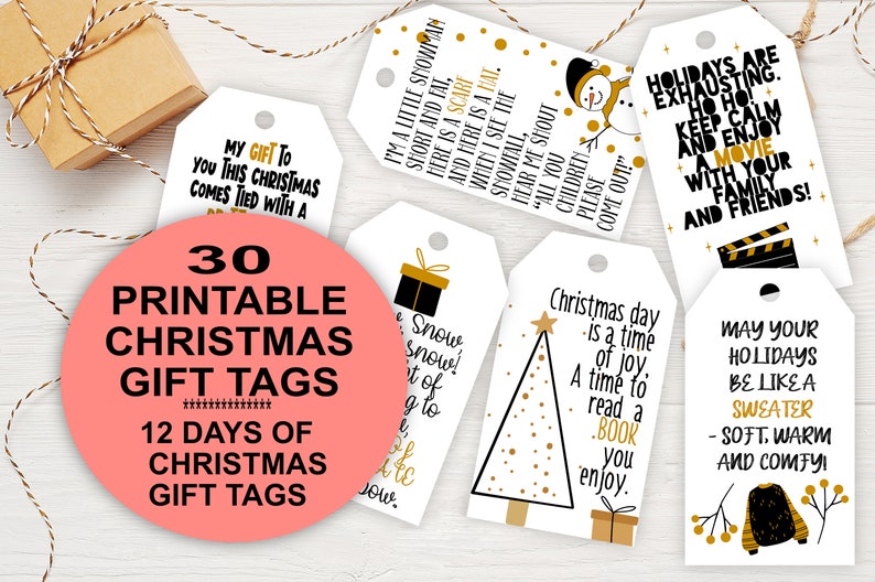 Christmas Gift Tags Printable 12 Days of Christmas Gifts | Etsy