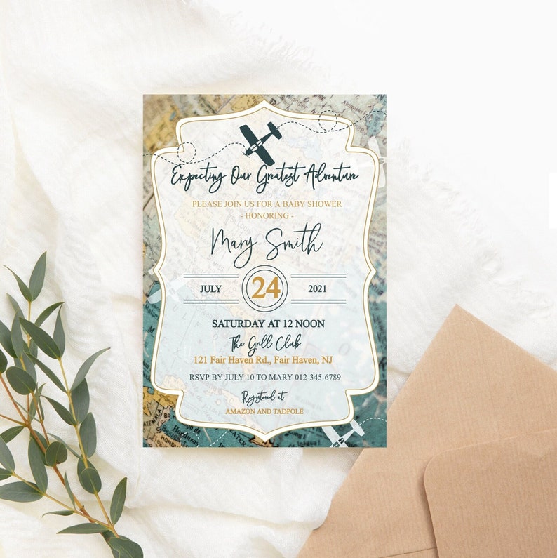 Editable Travel Baby Shower Invitation Digital File Etsy
