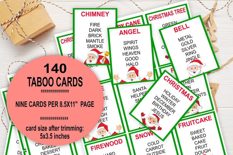 Christmas Taboo Card Game Group Game Family Game Etsy