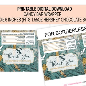 Travel Baby Shower Candy Bar Wrapper, Baby Shower, Chocolate Bar ...