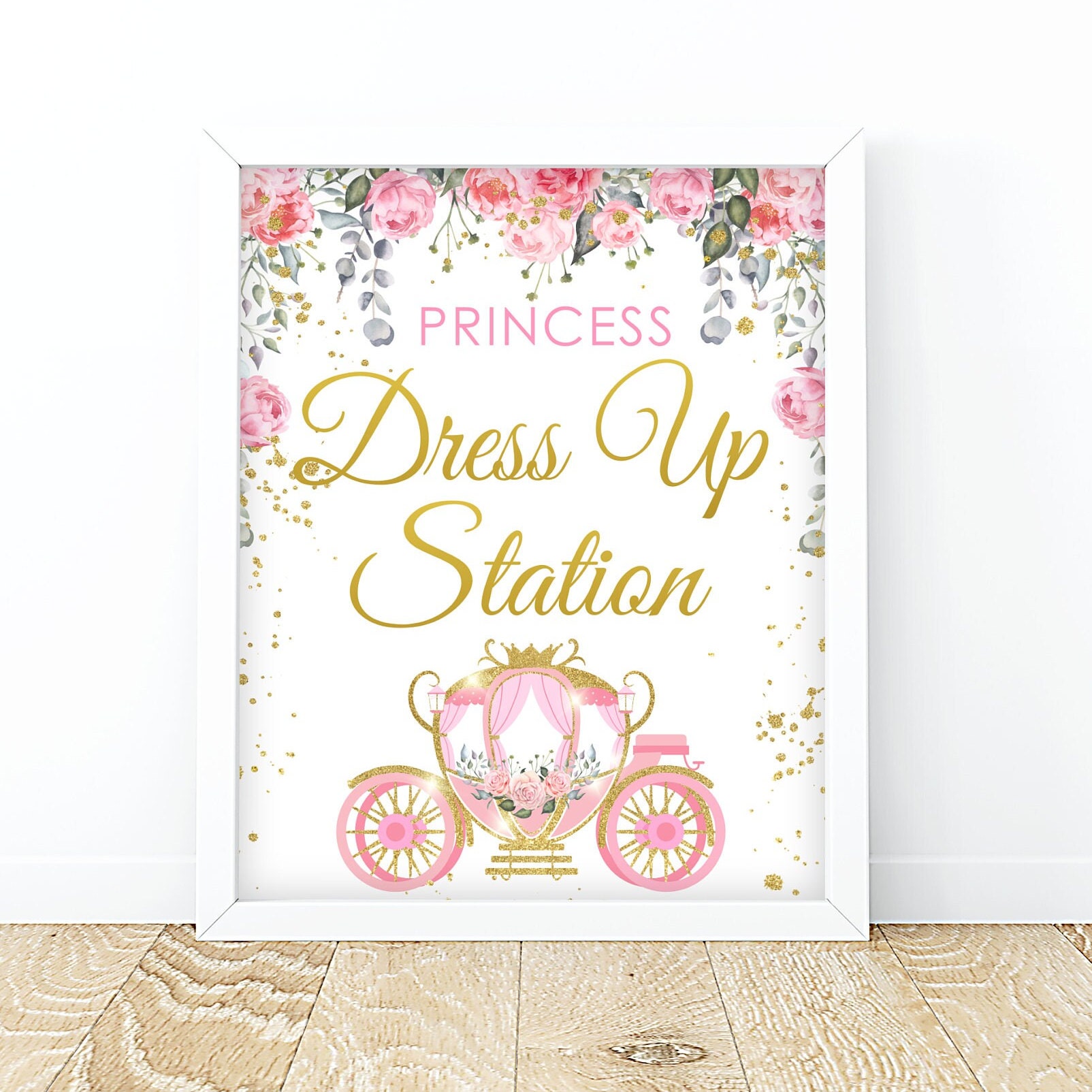 Princess Dress up Station Sign Birthday Party PRINTABLE Princess Birthday  Party Sign Pink Flower Floral Gold Princess Decorations Pink - Etsy  Australia