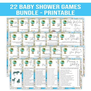 Globus Babypartyspiel-Bundle-Pack, Weltkarte Babypartyspiele, Globus-Babypartyspiele, Karte Babypartyspiele, printable