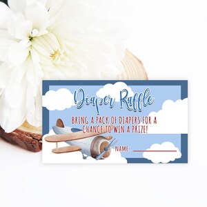 Editable Airplane Baby Shower Invitation Set PRINTABLE Blue | Etsy