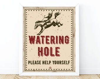 Watering Hole Party Sign - Etsy