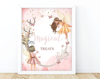 Fairy Magical Treats Sign Fairy Treats Birthday Party Sign Baby Shower Fairy Magical Fairy Treat  Sign PRINTABLE  Digital Download Fairy