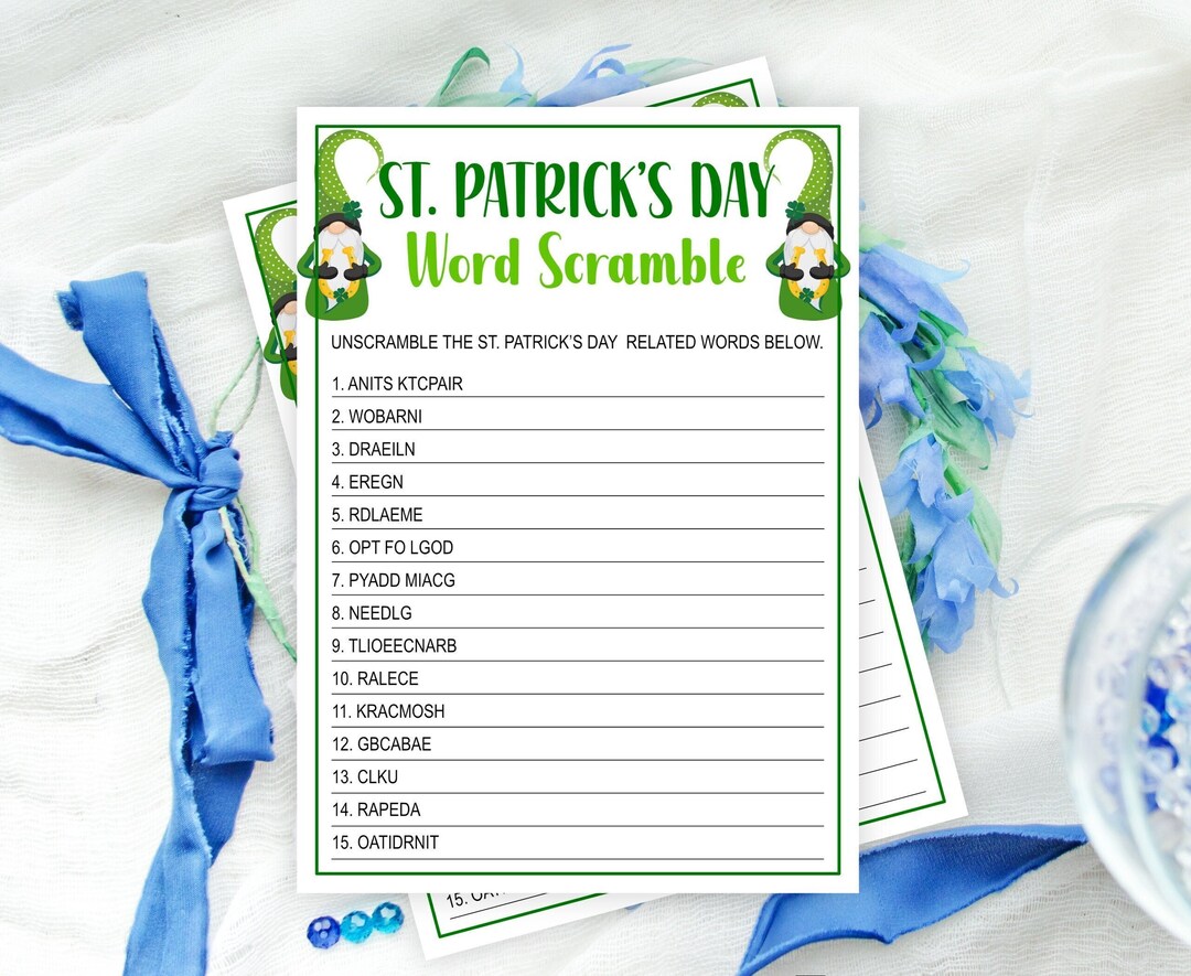 Saint Patrick's Day Word Scramble Game, St. Patrick's Day, Fun St ...
