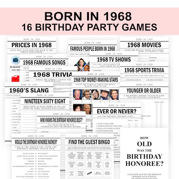 1968 Birthday - Etsy