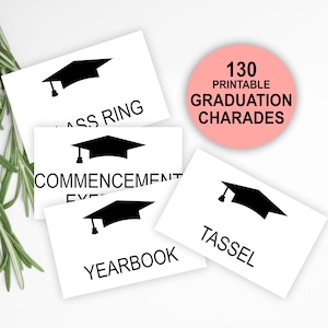 Graduation Charades Game, Graduation Pictionary Game, Graduation Games, Printable Charades Game, Grad Charades, Charades Graduation