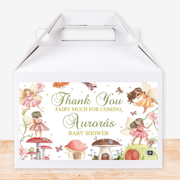 Editable Fairy Gable Box Label Gift Box Label Baby Shower Gift Box Label Favor Box Label Party Fairy Garden Magical Enchanted PRINTABLE