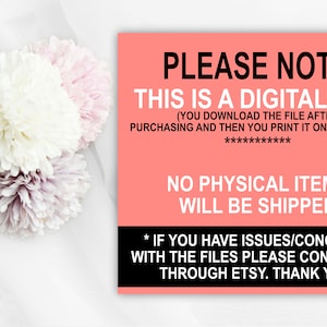 Shows a note that it is a digital file and no physical items will be shipped.