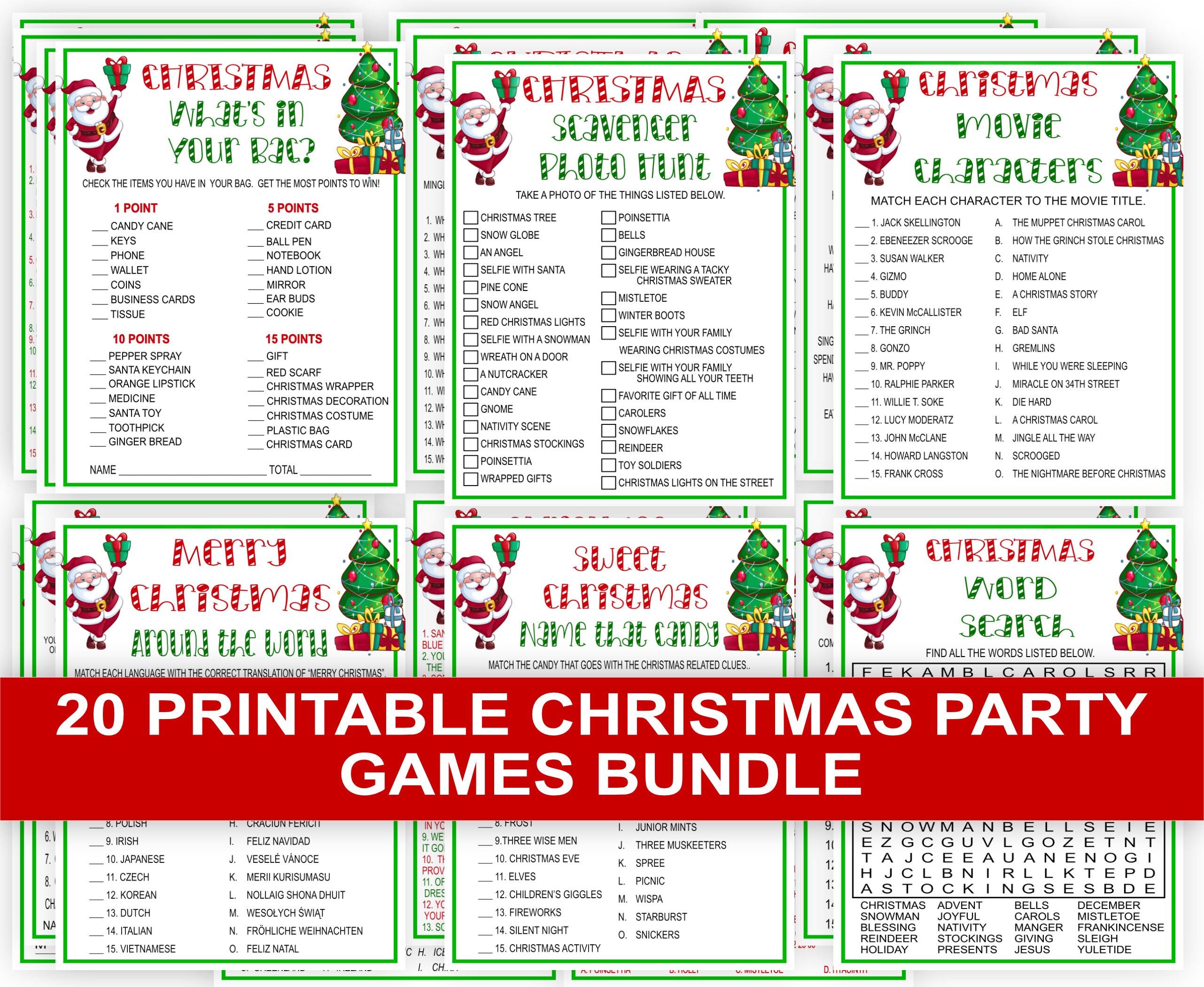 Christmas Games Christmas Party Game Bundle Christmas | Etsy