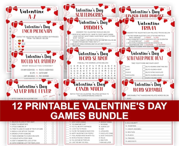 Valentine's Day Games Bundle Valentine's Day Fun