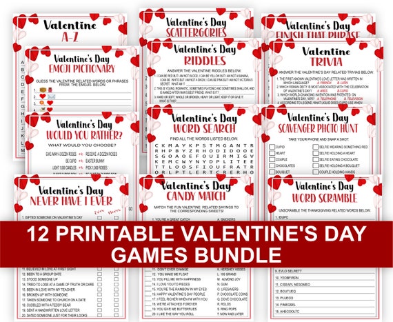 Valentine's Day Games Bundle Valentine's Day Fun