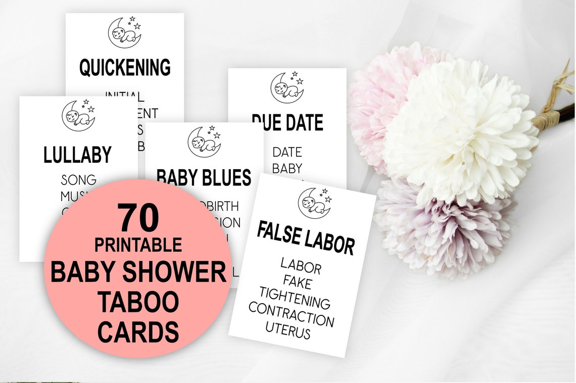 Baby Shower Taboo Card Game Printable Baby Shower Taboo Game - Etsy