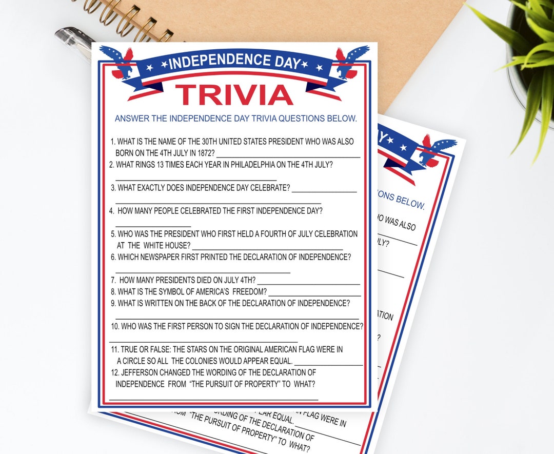 Independence Day Trivia Game United States Fourth Of July Fun 4th Of Independence Day Trivia Game United States Fourth Of July Fun 4th Of