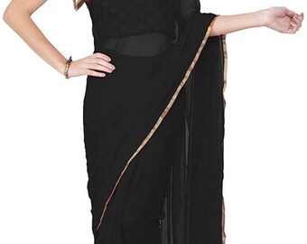 black saree for freshers party
