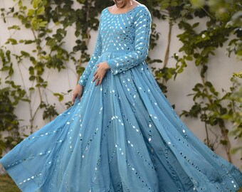 mirror work frock