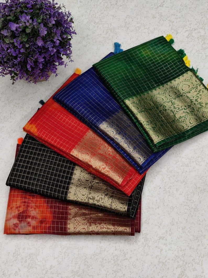 Beautiful Pure Organza Silk Shibori Printed Saree With Unstitched Contrast Sequence Work Blouse For Women Wedding Wear Party Wear Sari